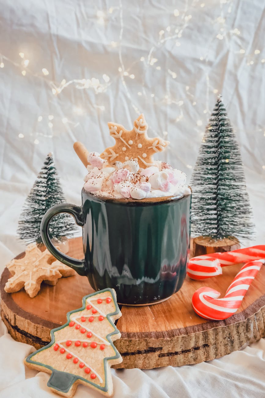 close up of a mug of coffee
hot chocolate at a christmas market