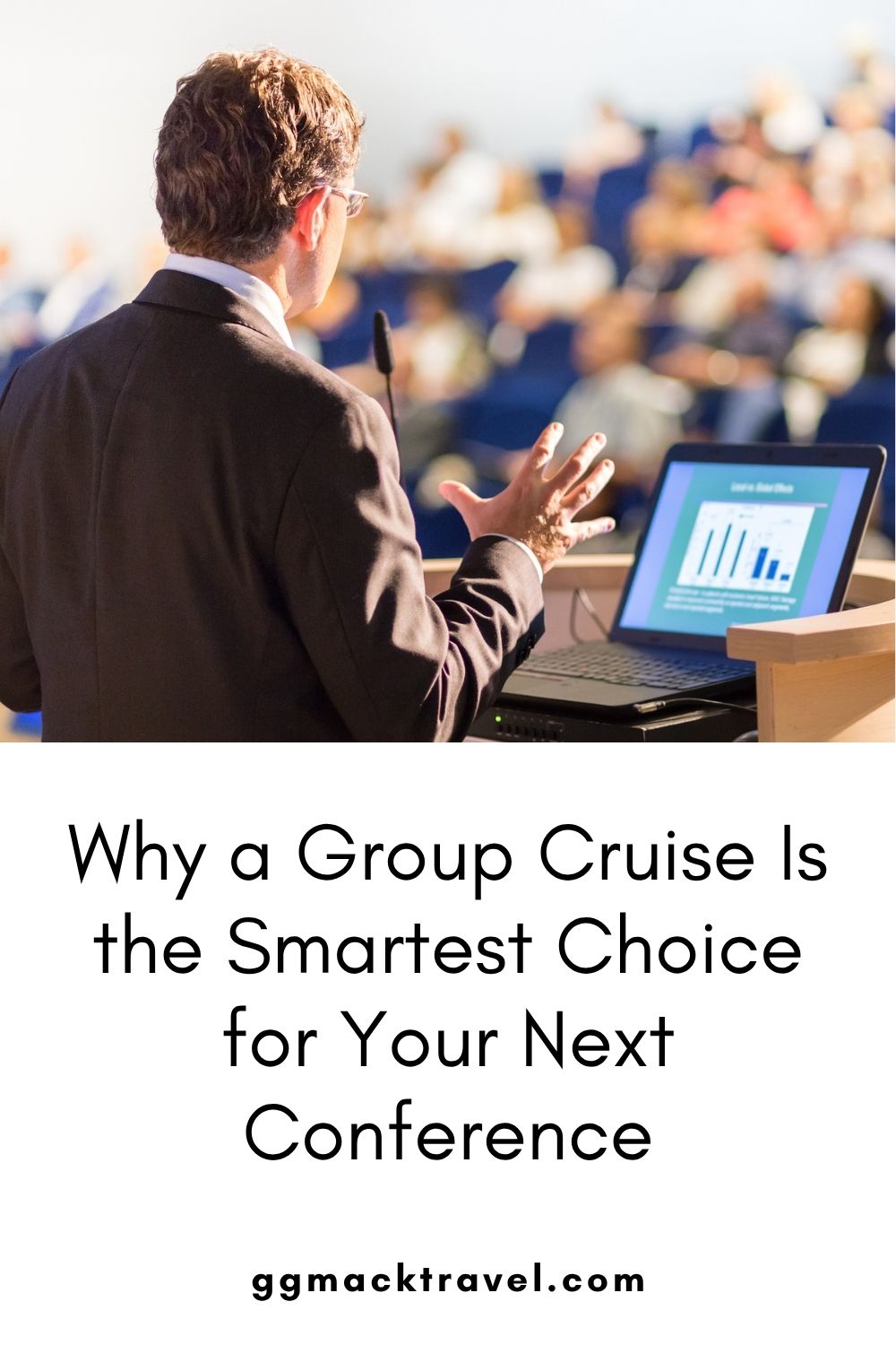 man standing at a podium speaking to a group; from blog post: Why a group cruise is the smartest choice for a conference