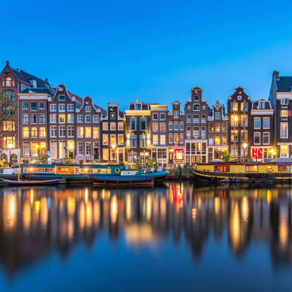 Amsterdam skyline from the river