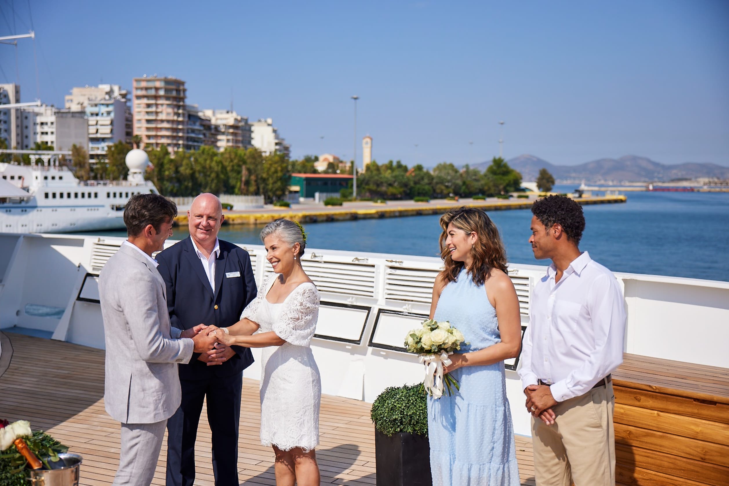 wedding on a cruise ship deck