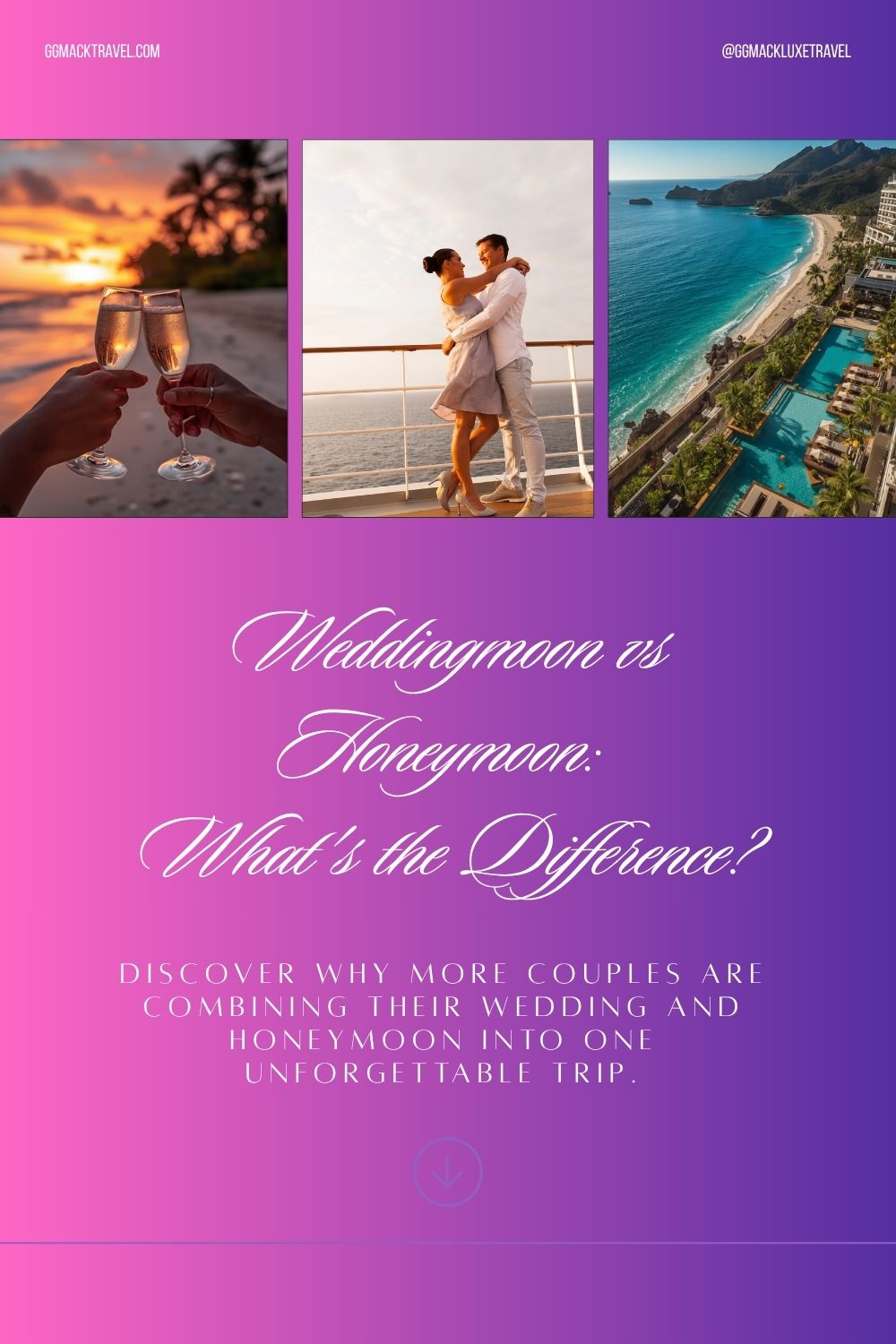 pinterest pin collage of destination wedding photos